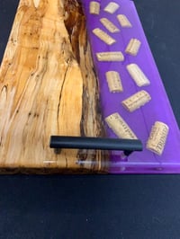 Image 4 of Wine Cork Charcuterie Board: Ambrosia Maple Epoxy River Serving Tray