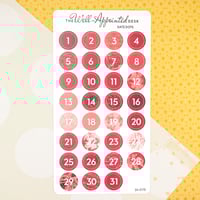 Image 4 of Date Dots Sticker Sheet  (31 numbers) (24-017)