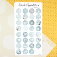Image 2 of Date Dots Sticker Sheet  (31 numbers) (24-017)