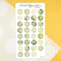 Image 1 of Date Dots Sticker Sheet  (31 numbers) (24-017)