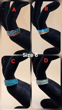 Image 1 of Stainless Steel Crushed Opal Rings (6)