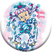 Image 4 of Holly Berry Limited Edition. Double Matted+Button