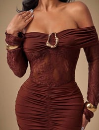 Image 1 of SKYNLYDRESS - Robe maxi sirène en patchwork de dentelle élégante pour femmes