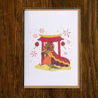 Image 1 of "Ruby Does New Years All Year" (4x6 blank greeting card)