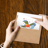 Image 5 of “Ruby Delivers Love Letters” (4x6 blank greeting card)