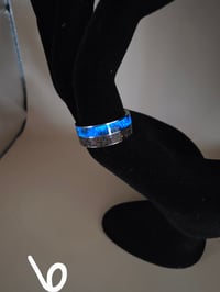 Image 2 of Stainless Steel Crushed Opal Rings (6)