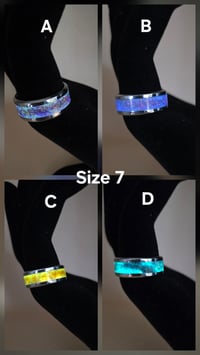 Image 2 of Stainless Steel Crush Opal Rings (7)