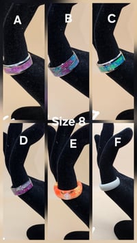 Image 1 of Stainless Steel Cushed Opal Rings (8)