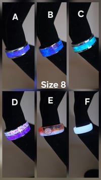 Image 2 of Stainless Steel Cushed Opal Rings (8)