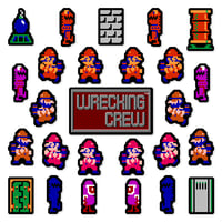 Image 1 of Wrecking Crew NES Sticker/Magnet Sets (26 Pieces)