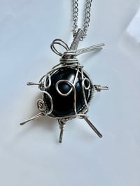 Image 2 of Energy: Three Spike Obsidian Crystal Pendant