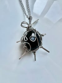 Image 4 of Energy: Three Spike Obsidian Crystal Pendant