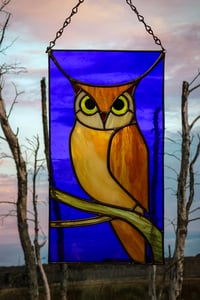 Image 3 of Stained Glass Owl Panel