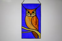 Image 1 of Stained Glass Owl Panel