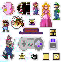 Image 1 of SuperNES Test Program Sticker/Magnet Sets (17 Pieces)