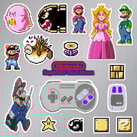 Image 2 of SuperNES Test Program Sticker/Magnet Sets (17 Pieces)