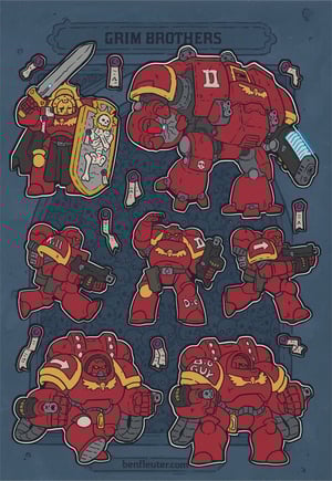 Image of Grim Brothers (Red) - Stickersheet