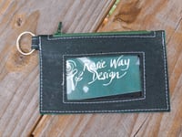Image 2 of Green Cork Minimalist Zipper ID Wallet (see options)