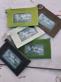 Image 1 of Green Cork Minimalist Zipper ID Wallet (see options)