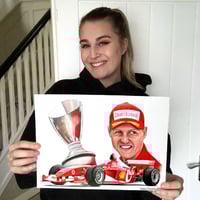 Image 1 of Original drawing of Michael Schumacher