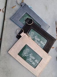 Image 1 of Black Silver White Cork Minimalist Zipper ID Wallet