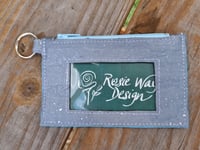 Image 4 of Black Silver White Cork Minimalist Zipper ID Wallet