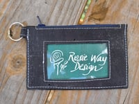 Image 3 of Black Silver White Cork Minimalist Zipper ID Wallet