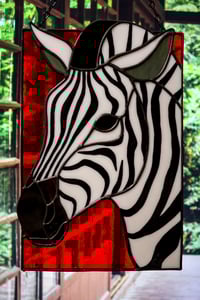 Image 2 of Stained Glass Zebra Panel