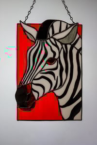Image 1 of Stained Glass Zebra Panel