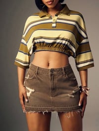 Image 2 of SKYNLYDRESS - Ourlet brut Poche inclinée Micro Mini Jupe en Jeans