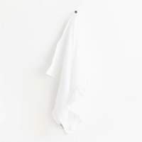 ruffled linen towel - white