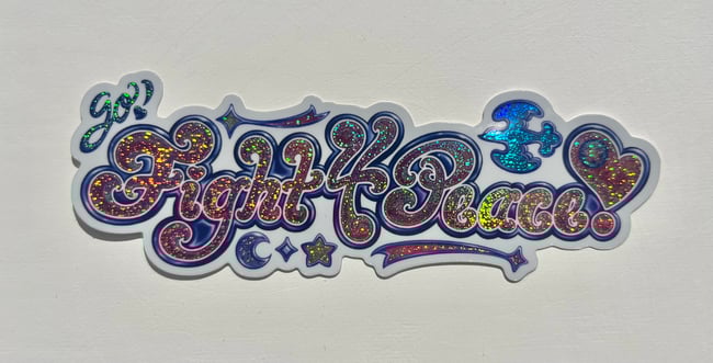Fight 4 Peace! Glitter Sticker