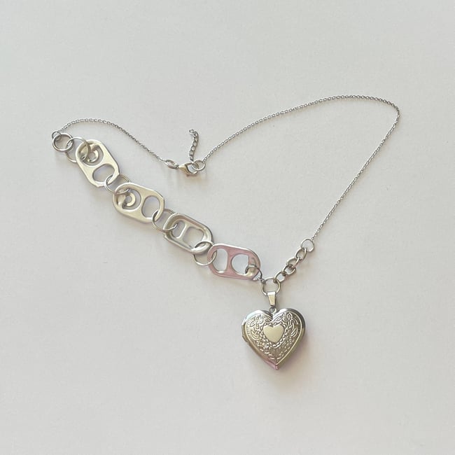bottle cap heart locket necklace