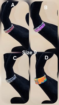 Image 1 of Stainless Steel Crushed Opal Rings (9)