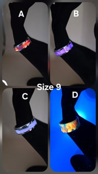 Image 2 of Stainless Steel Crushed Opal Rings (9)