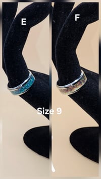 Image 3 of Stainless Steel Crushed Opal Rings (9)