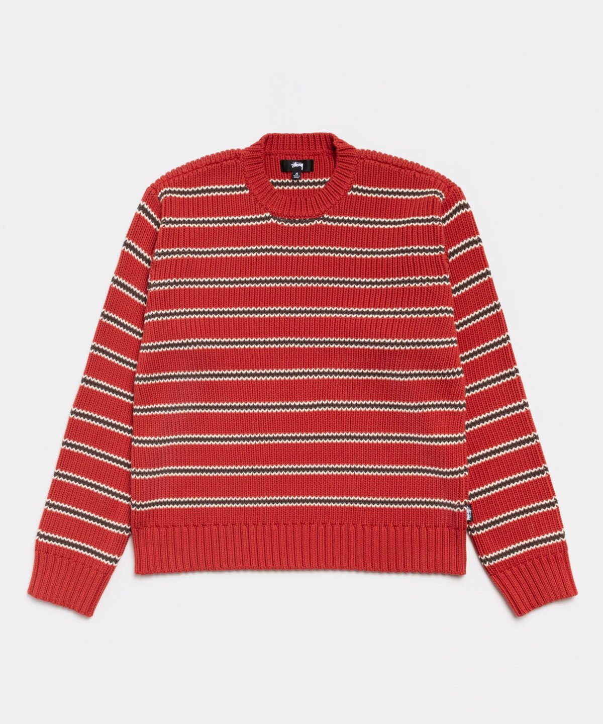 STUSSY_CHUNKY COTTON STRIPE SWEATER :::BRICK::: | SILO