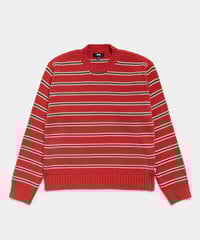 Image 1 of STUSSY_CHUNKY COTTON STRIPE SWEATER :::BRICK:::