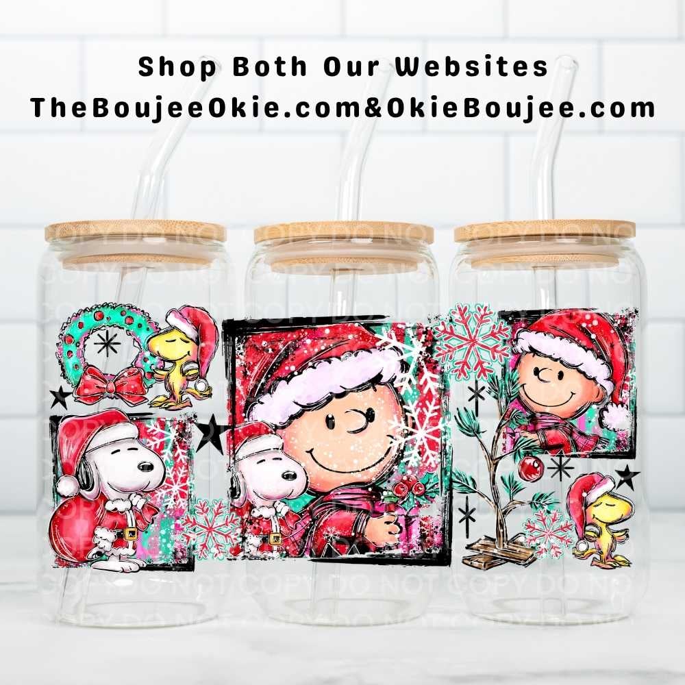 Image of Charlie Brown Snoopy Christmas Uv Dtf Wrap  W0884