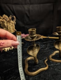 Image 3 of Vintage Brass Snake Candleholder PAIR (ca. 1960)