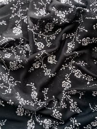 Image 1 of Stretch Mesh Black / Silver Floral ME15