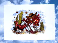 Cowgirl with jackalope print