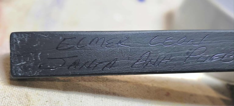 Traditional New Mexican straw applique signed Elmer Dean  Santa Anna Pueblo 11/88 Image 2