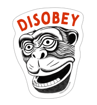Image 1 of The Monkey "Disobey" Vinyl Sticker