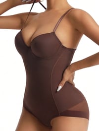 Image 5 of SKYNLYDRESS - Body Grande Taille Femmes Couleur Unie Sans Manches Façonnage Sous-vête