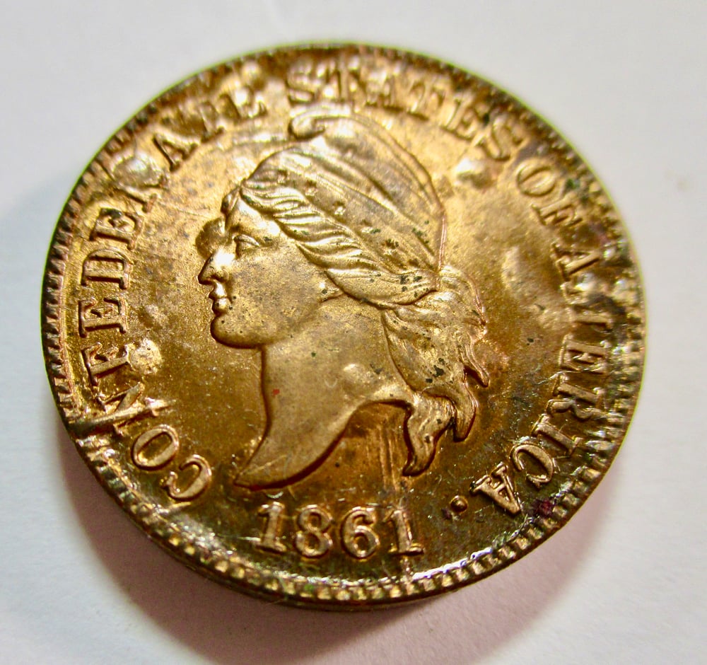 #119-CIVIL WAR SALE: CONFEDERATE CENT RESTRIKE BY BASHLOW IN 1961