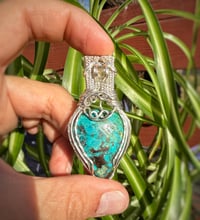 Image 1 of Chrysocolla Moon Pendant