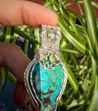 Image 2 of Chrysocolla Moon Pendant