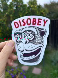 Image 2 of The Monkey "Disobey" Vinyl Sticker