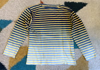 Image 1 of 45 rpm indigo dyed striped gradation cotton shirt, size 3 (M)